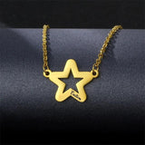 Personalized Star Engraved Name Necklaces for Women Stainless Steel