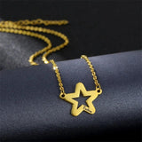 Personalized Star Engraved Name Necklaces for Women Stainless Steel