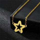 Personalized Star Engraved Name Necklaces for Women Stainless Steel