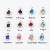 Personalized Birthstone Heart Necklace Stainless Steel Love Pendant
