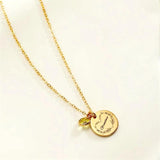 Personalized Engraved Baby Name Pendant Necklace Birthstone Gemstone