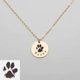 Custom Pet Paw Print Necklace with Name - Unisex Stainless Steel Jewelry