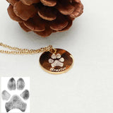 Custom Pet Paw Print Necklace with Name - Unisex Stainless Steel Jewelry