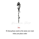 Personalized Name Necklace with Flower & Birth Month - Handwriting Style