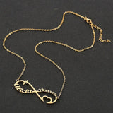 Infinite Shape Name Necklace Silver Stainless Steel Pendant Necklace