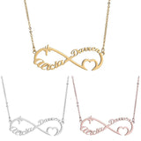 Infinite Shape Name Necklace Silver Stainless Steel Pendant Necklace