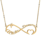 Infinite Shape Name Necklace Silver Stainless Steel Pendant Necklace