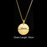 Engraved Photo Name Necklace Round Keepsake For Women Men