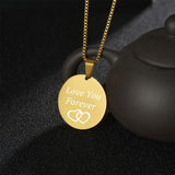Engraved Photo Name Necklace Round Keepsake For Women Men