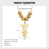 Personalized Name Necklace Stainless Steel with Engraved Beads - Father's Gift