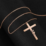 Religion Cross with Name Necklace Mother's Pendant Necklace