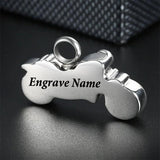 Engraved Punk Boys Motorcycle Necklace Ashes Memorial Pendant Women