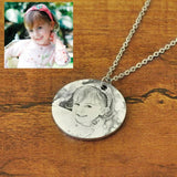 Photo Necklace Round Disc Personalized Portrait Necklace