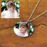 Photo Necklace Round Disc Personalized Portrait Necklace