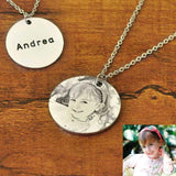 Photo Necklace Round Disc Personalized Portrait Necklace