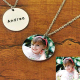 Photo Necklace Round Disc Personalized Portrait Necklace