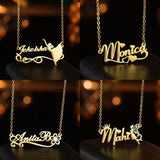 Heart Jewelery Stainless Steel Name Necklace Dancer Pendant
