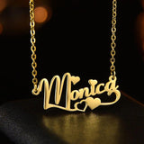 Heart Jewelery Stainless Steel Name Necklace Dancer Pendant