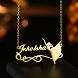 Heart Jewelery Stainless Steel Name Necklace Dancer Pendant