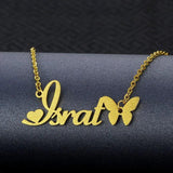 Personalized Stainless Steel Butterfly Choker Necklace