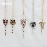 Handwritten Name Necklace Stainless Steel Animal Pendant Gift