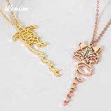 Handwritten Name Necklace Stainless Steel Animal Pendant Gift