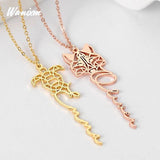 Handwritten Name Necklace Stainless Steel Animal Pendant Gift
