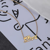Cat Shape Name Necklace Stainless Steel Personalized Jewelry