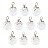 6PCS Mini Clear Glass Globe Ball Charms DIY Necklace Accessories