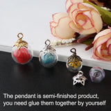 6PCS Mini Clear Glass Globe Ball Charms DIY Necklace Accessories