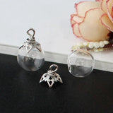 6PCS Mini Clear Glass Globe Ball Charms DIY Necklace Accessories