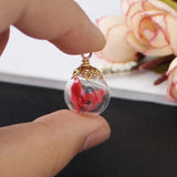 6PCS Mini Clear Glass Globe Ball Charms DIY Necklace Accessories