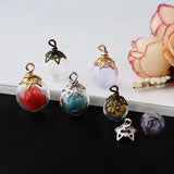 6PCS Mini Clear Glass Globe Ball Charms DIY Necklace Accessories