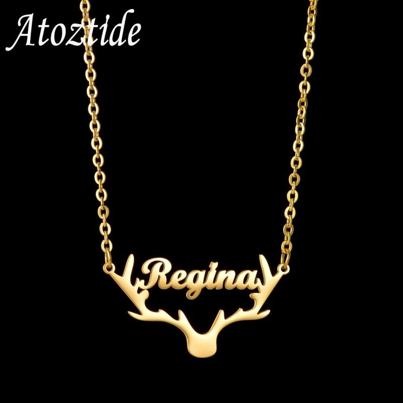 Customized Stainless Steel Nameplate Pendant Letter Necklace