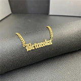 Old English Necklace Stainless Steel Choker Cuban Chain Personalized Name Neckla