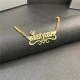 Old English Necklace Stainless Steel Choker Cuban Chain Personalized Name Neckla