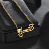 Diamon Heart Choker Name Necklace for Women