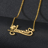Diamon Heart Choker Name Necklace for Women