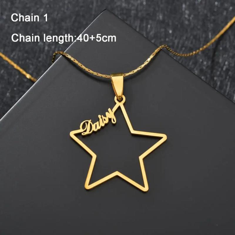 Goxijite Star Name Chain Necklace for Women