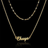 Personalized Name Pendant Necklace Cursive Nameplate Choker BFF Gift