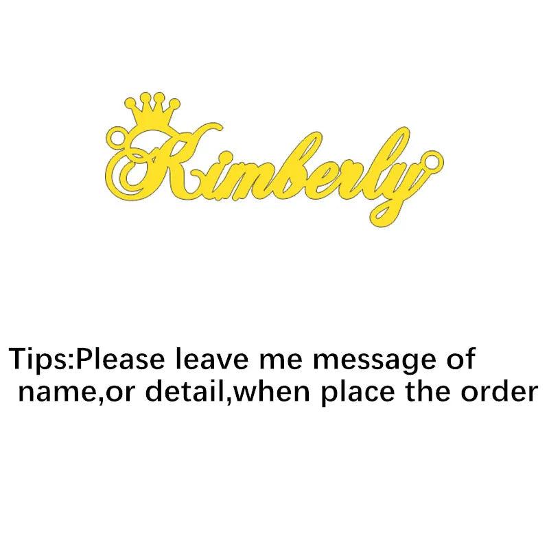 Personalized Name Pendant Necklace For Women Crown Heart Nameplate Choker