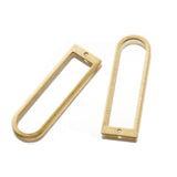 20pcs Raw Brass Textured D Shape Resin Frame Charms Pendants