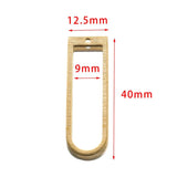 20pcs Raw Brass Textured D Shape Resin Frame Charms Pendants