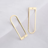 20pcs Raw Brass Textured D Shape Resin Frame Charms Pendants