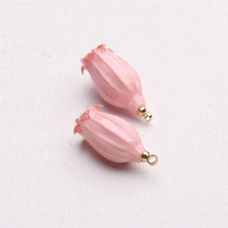 Resin Flower Pendants Multicolor Charms DIY Earrings 20mm - 7mm, 2PCs