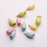 Resin Flower Pendants Multicolor Charms DIY Earrings 20mm - 7mm, 2PCs