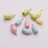 Resin Flower Pendants Multicolor Charms DIY Earrings 20mm - 7mm, 2PCs