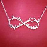 Personalized Stainless Steel Infinity Name Necklace Heart Cross Pendant