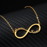 Personalized Stainless Steel Infinity Name Necklace Heart Cross Pendant