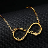 Personalized Stainless Steel Infinity Name Necklace Heart Cross Pendant